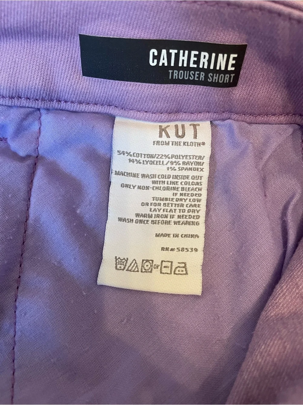 Kut from the Kloth Lavender Chino Shorts